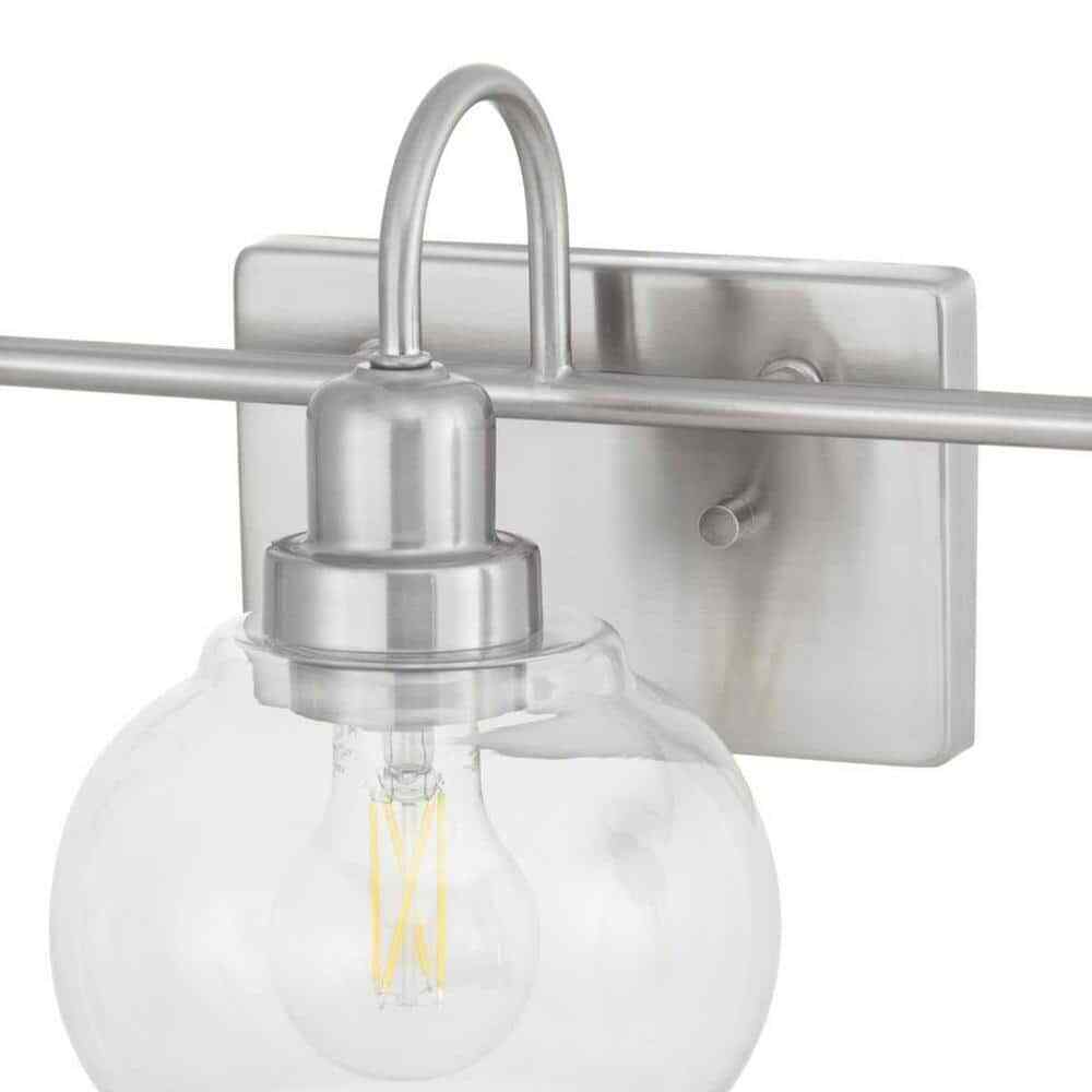 Home Decorators Halyn 23 in. 3-Light Brushed Nickel Bathroom Vanity Light