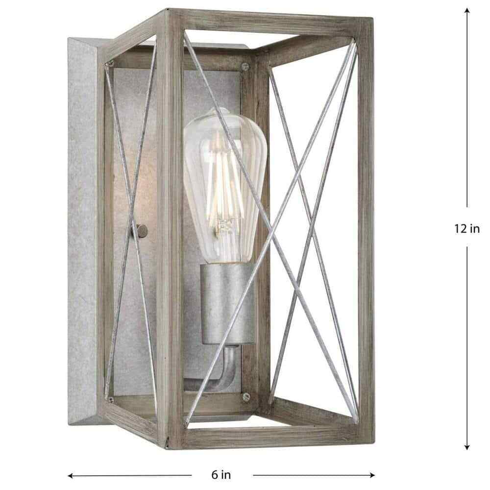 Progress Lighting Briarwood Bleached Oak Wood Farmhouse Wall Sconce Light