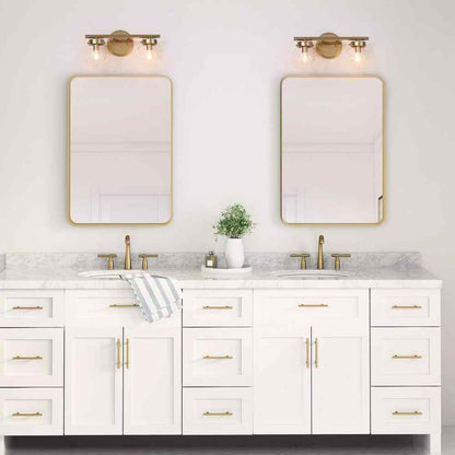 Uolfin Modern Light Gold Vanity Light 14.2 in. W 2-Light Powder Room Wall Light