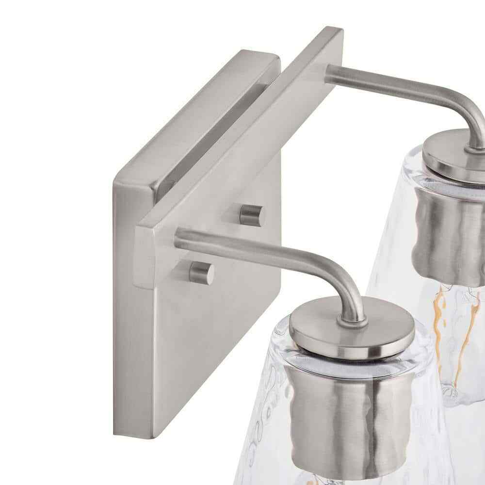 Home Decorators Westbrook 2-Light Brushed Nickel Modern Bathroom Vanity Light