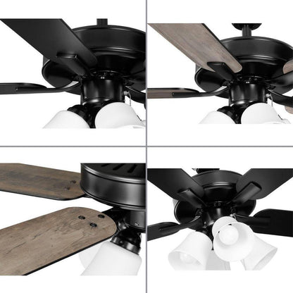 Progress Lighting AirPro 52 in. Black 5-Blade AC Motor Transitional Ceiling Fan