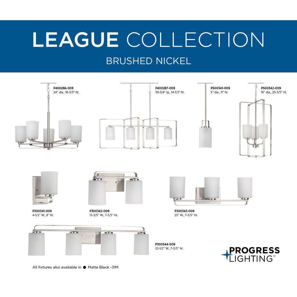 Progress Lighting Brushed Nickel Etched Glass Modern Mini-Pendant Hanging Light