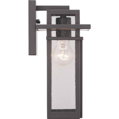 Progress Lighting Boxwood Antique Bronze Clear Seeded Glass Wall Lantern Light