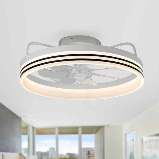 Oaks Aura LED Indoor White Bladeless App Control Smart Low Profile Ceiling Fan