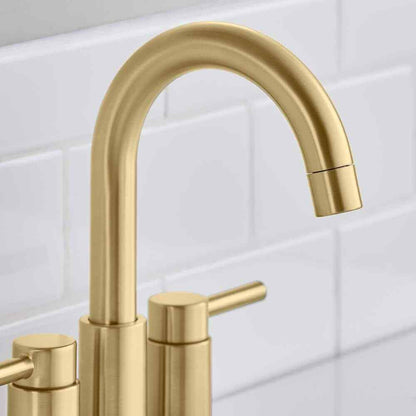 Glacier Bay Dorind 4 in. Centerset 2-Handle High-Arc Bathroom Faucet Matte Gold