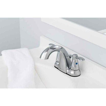 Glacier Bay Gable 4 in. Centerset 2-Handle Mid-Arc Bathroom Faucet in Chrome