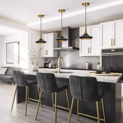 LNC Modern Black and Brass Kitchen Island Pendant Lighting Hanging Chandelier
