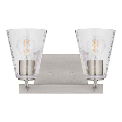 Home Decorators Westbrook 2-Light Brushed Nickel Modern Bathroom Vanity Light