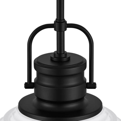 Home Decorators Shelston 13 in. Black and White Farmhouse Pendant Light Fixture