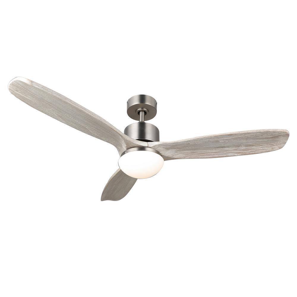Merra 52 in. LED Brushed Nickel Ceiling Fan w/ Light Kit and Remote Control