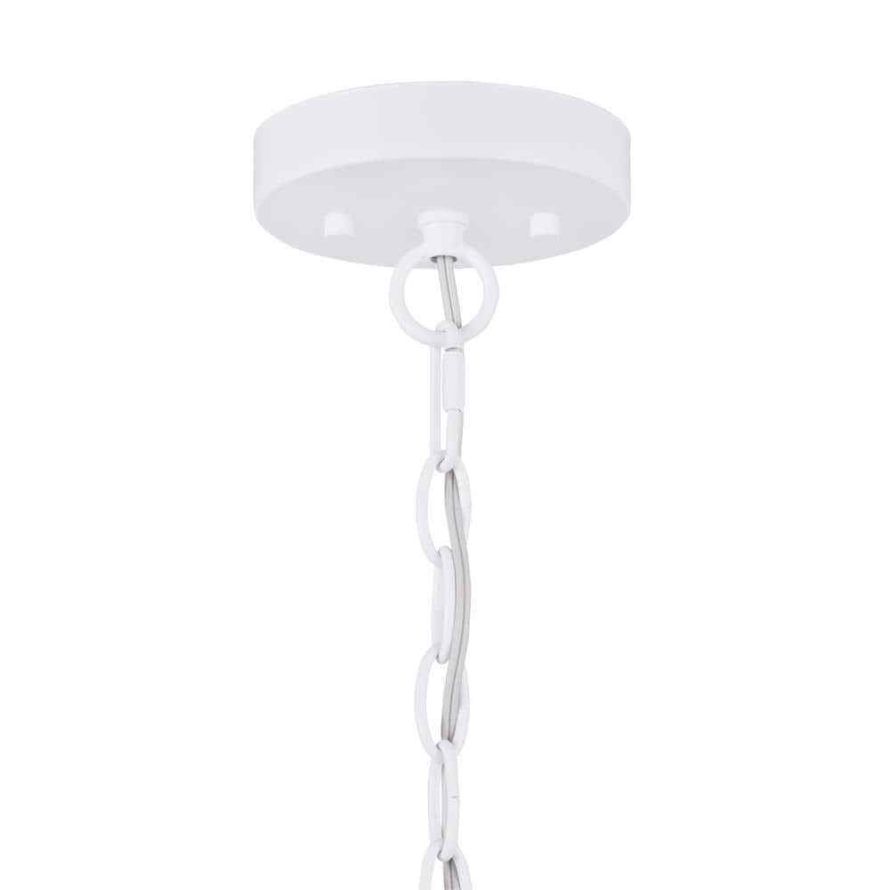 Hampton Bay Tallulah 4-Light White Pendant Hanging Dome Kitchen Pendant Lighting