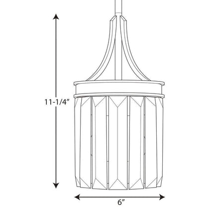 Progress Lighting Glimmer 1-Light Silver Ridge Mini Pendant with Clear Glass
