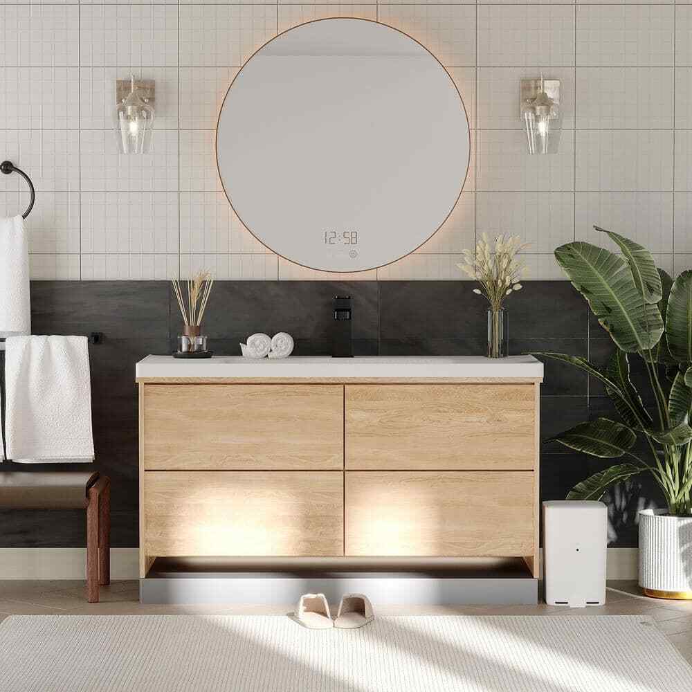 Merra 1-Light Brushed Nickel Wall Sconce Vanity Light with Glass Shade
