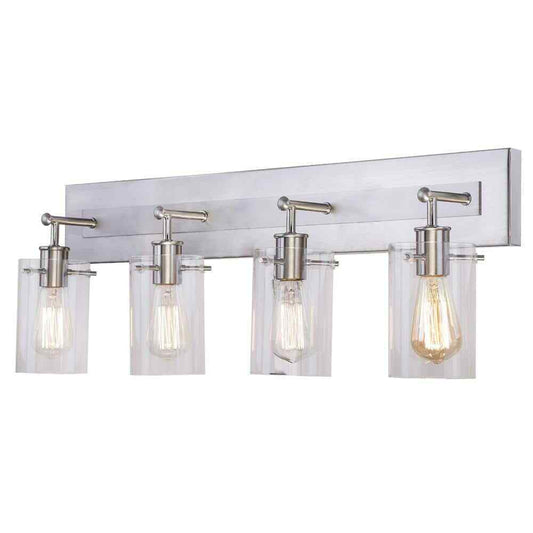 Hampton Bay Regan 29.13 in. 4-Light Brushed Nickel Bathroom Vanity Light