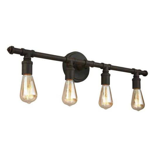 Eglo Rivertown 30 in. 4-Light Rustic Bronze Bathroom Vanity Light 203553A