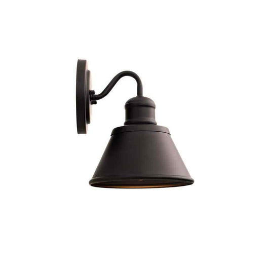 Hampton Bay Cann River 9.5 in. Matte Black Outdoor Wall Lantern Sconce Light