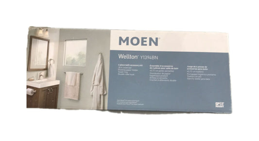 MOEN Wellton 4-Piece Bath Hardware Set in Brushed Nickel Y1394BN