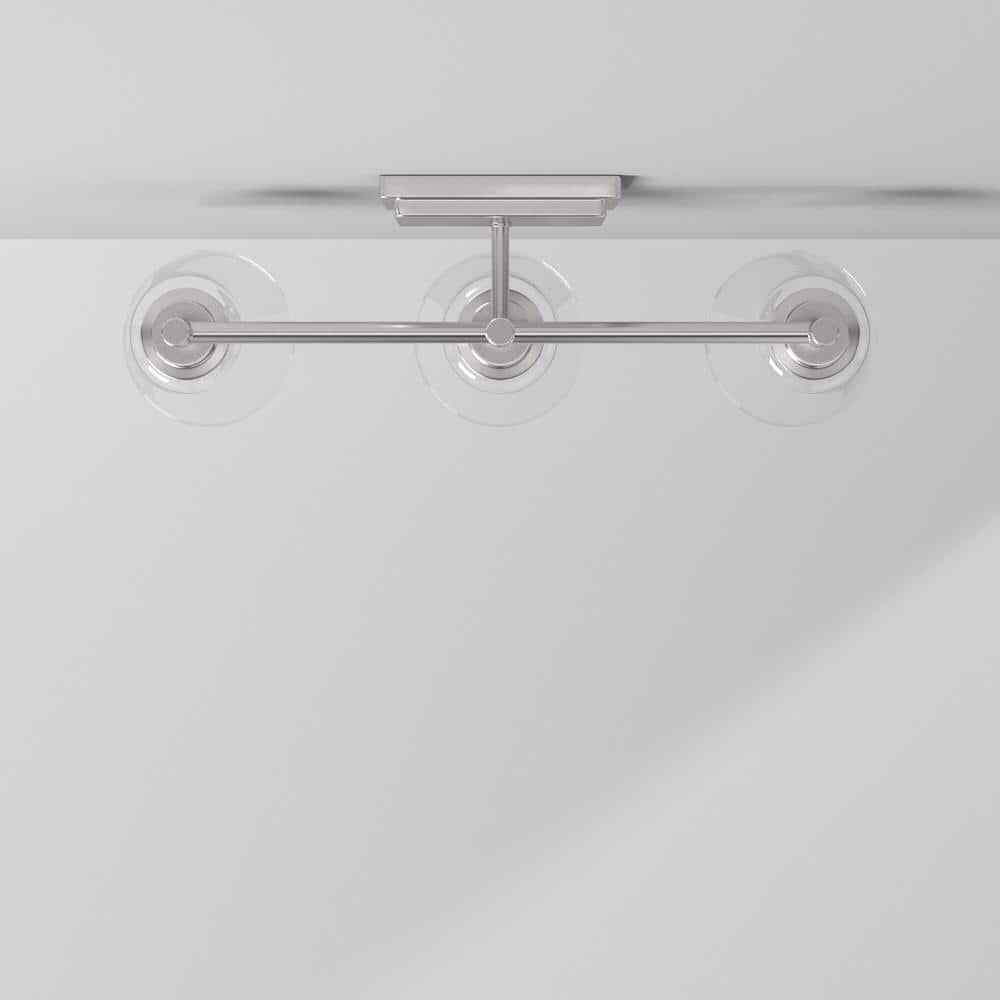 Hampton Bay Wakefield 22.5 in. 3-Light Brushed Nickel Bath Vanity Light