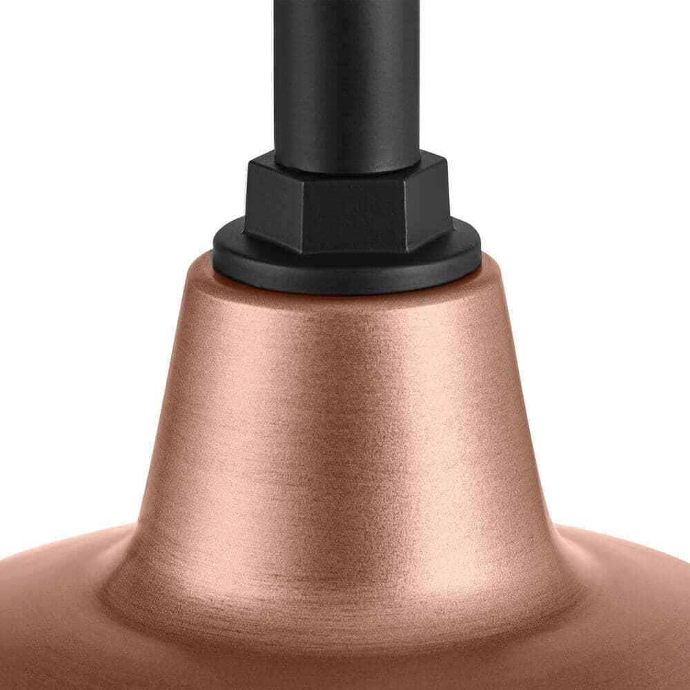 Hampton Bay Easton 11 in. Copper Barn Outdoor Wall Lantern Sconce w/ Steel Shade