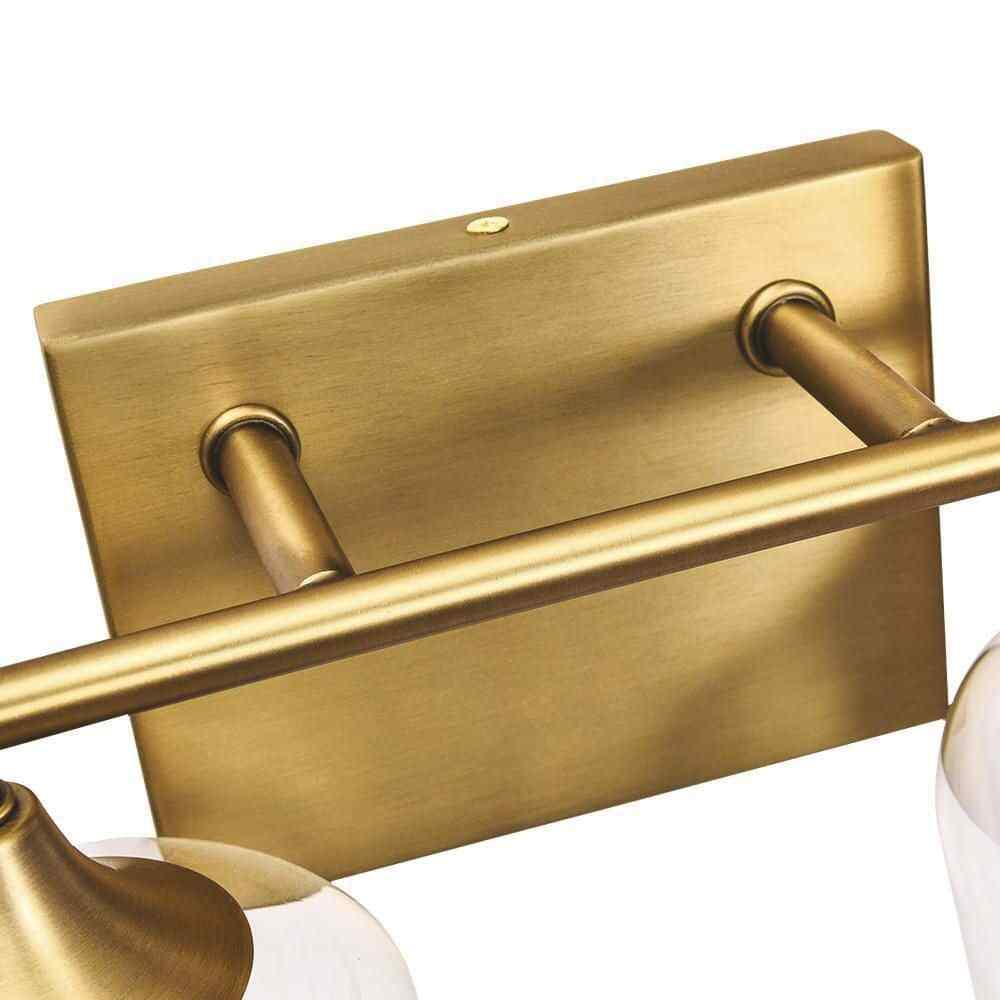 RRTYO Fritts 13.8 in. 2-Light Gold Modern Vanity Light with Clear Glass Shade