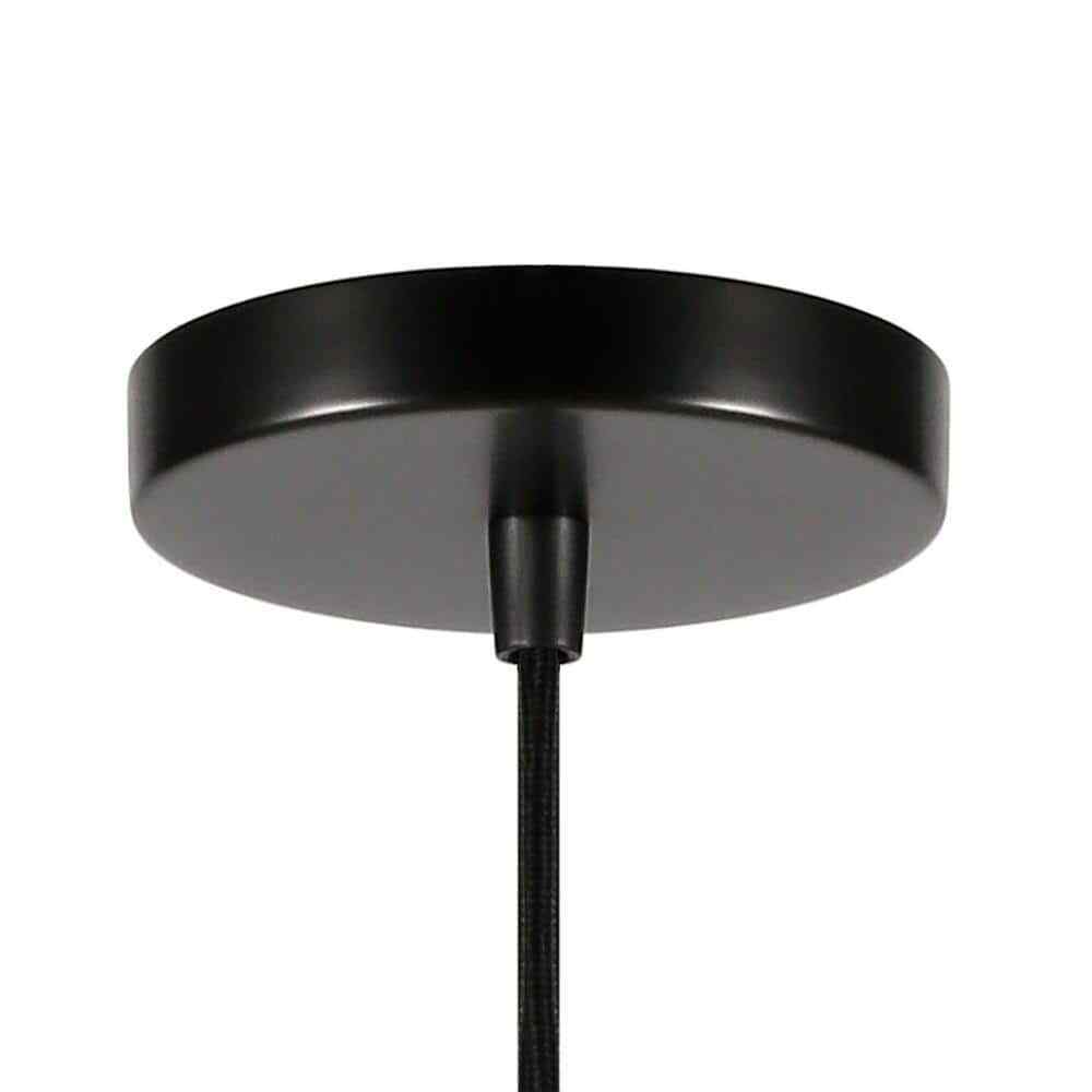 Meyer&Cross Lance 1-Light Blackened Steel Pendant with Seeded Glass Shade