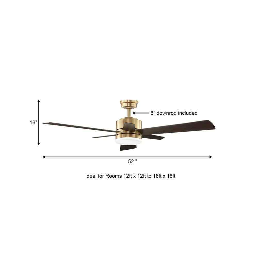 Home Decorators Hexton 52 in. Indoor LED Brushed Gold Ceiling Fan