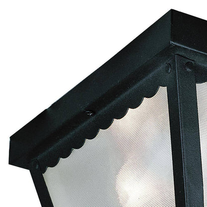 Bel Air Lighting Samantha 1-Light Black Outdoor Flush Mount Ceiling Fixture