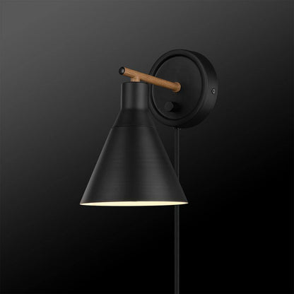 Globe Electric Tristan 4.8 in. Matte Black Plug-In or Hardwire Sconce