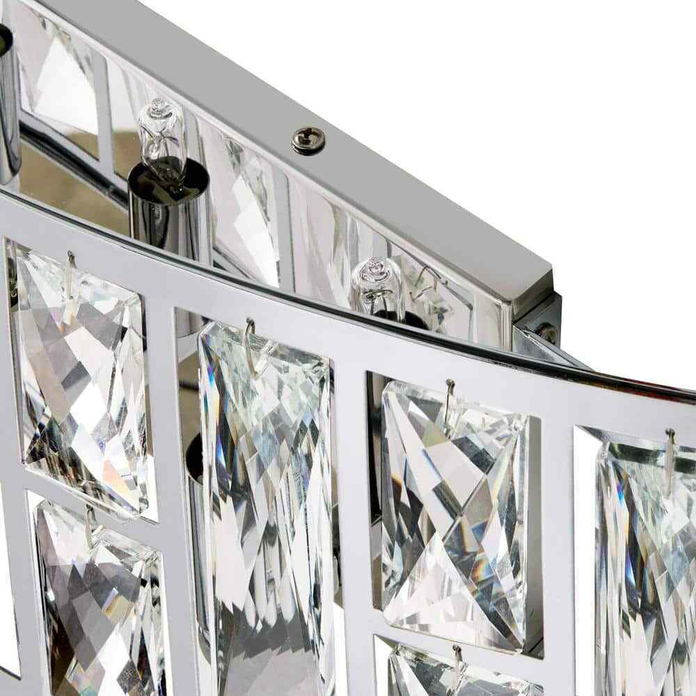 Home Decorators Kristella 24 in. 5-Light Chrome Vanity Light w/ Crystal Shade