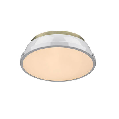Golden Lighting Duncan AB 2-Light Aged Brass Flush Mount Light