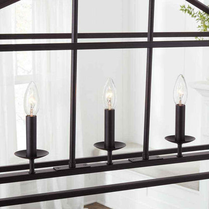 Home Decorators Weyburn 36 in. 5-Light Bronze Linear Chandelier Light Fixture