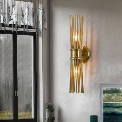 EDISLIVE Aquin 5.12 in. 2-Light Brass Mid-Century Starbust Vanity Light