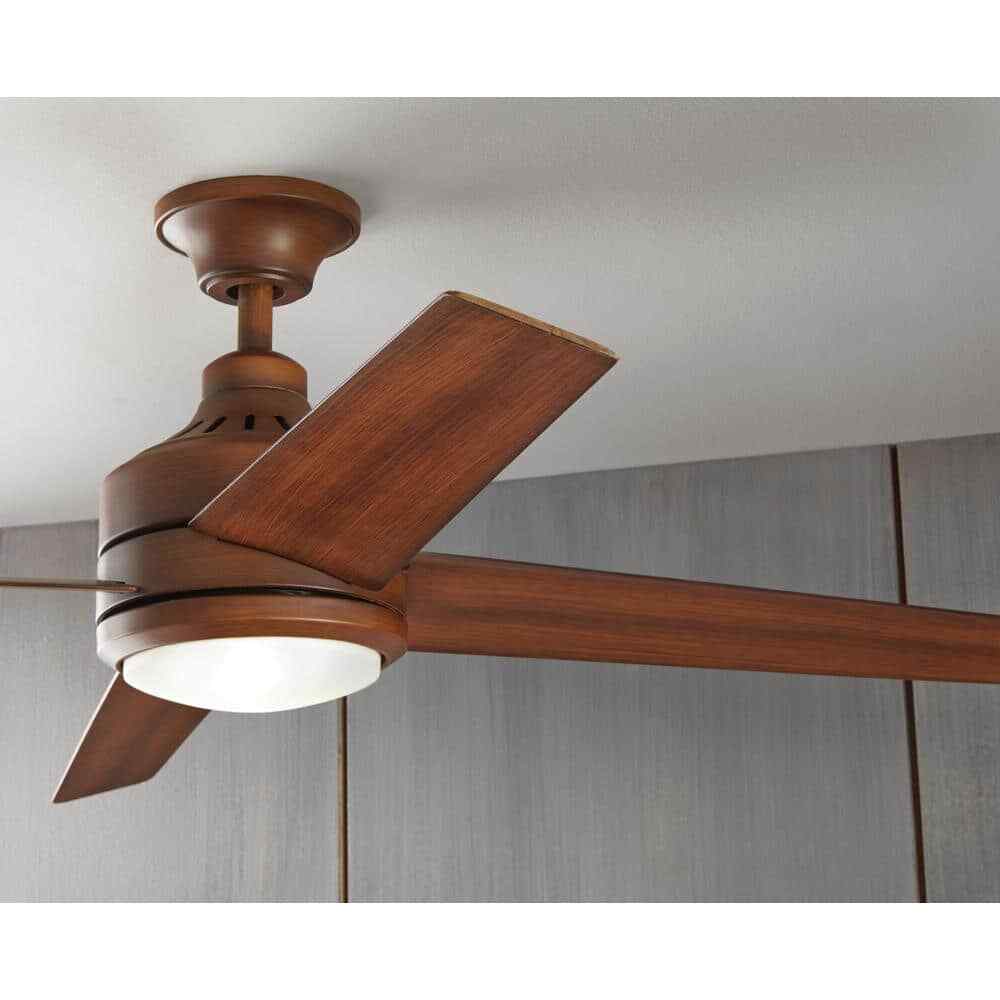 Home Decorators Mercer 52 in. LED Indoor Distressed Koa Ceiling Fan