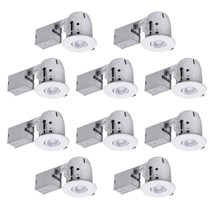 Globe Electric 4 in. White Dimmable Recessed Lighting Kit 10-Pack
