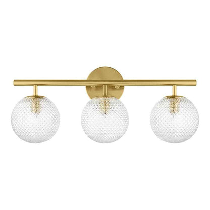 Hampton Bay Walsh 22 in. 3-Light Brass Vanity Light with Prismatic Glass Shades