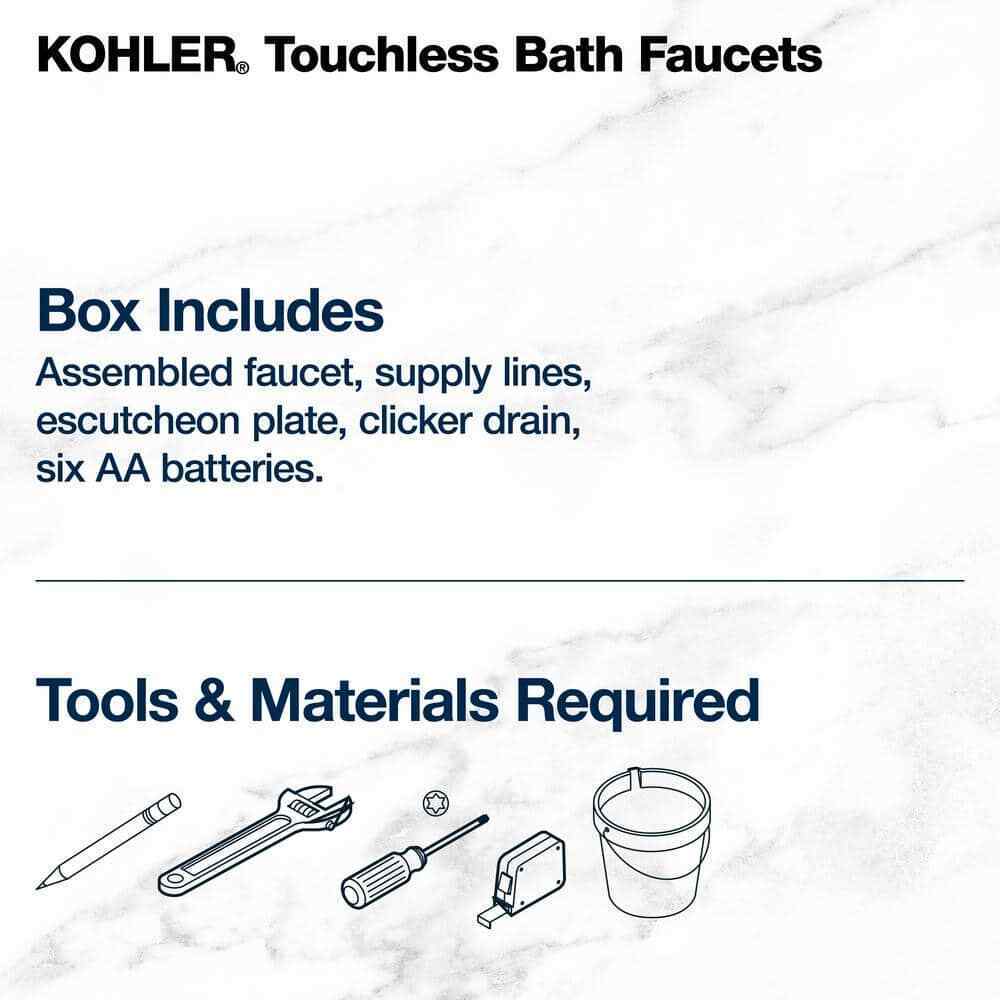 KOHLER Rubicon Powered Touchless Single Hole Bathroom Faucet in Brushed Nickel