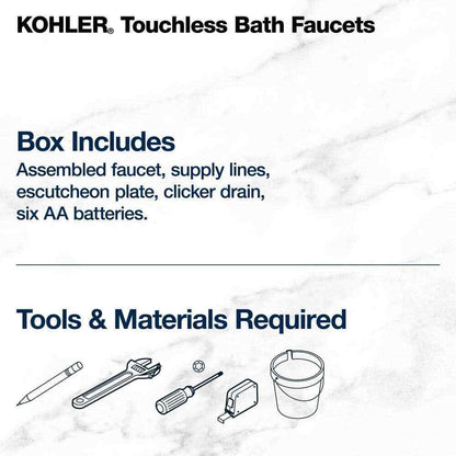 KOHLER Rubicon Powered Touchless Single Hole Bathroom Faucet in Brushed Nickel