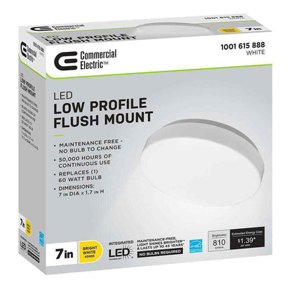 Commercial Electric 7 in. Low Profile LED Flush Mount Ceiling Light Fixture