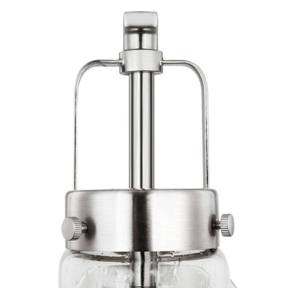 Light Society Tahoe 4.75 in. Satin Nickel Wall Sconce with Seeded Glass Shade