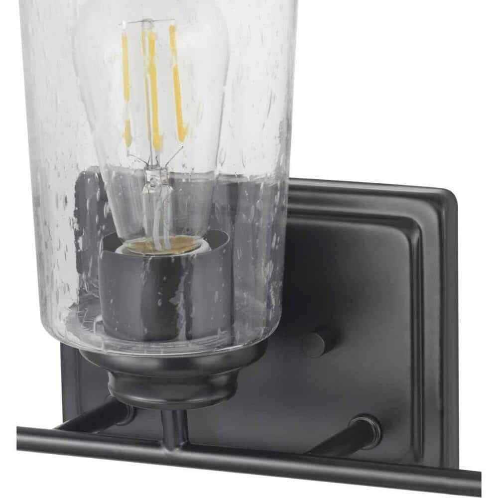 Hampton Bay Evangeline 23 in 3-Light Matte Black Farmhouse Bathroom Vanity Light
