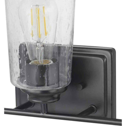 Hampton Bay Evangeline 23 in 3-Light Matte Black Farmhouse Bathroom Vanity Light