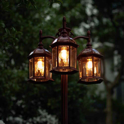 LUTEC 3-Head Rust Outdoor Post Light 7150630272