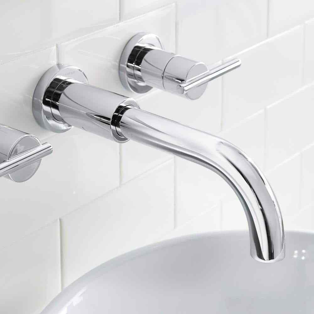 Glacier Bay Modern 2-Handle Wall Mount Bathroom Faucet in Chrome