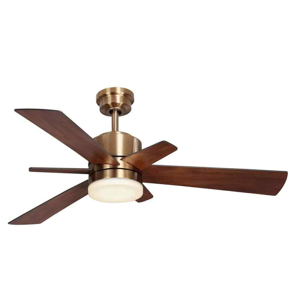 Home Decorators Hexton 52 in. Indoor LED Brushed Gold Ceiling Fan