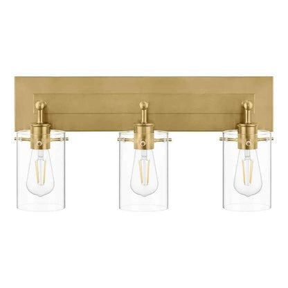 Hampton Bay Regan 21 in. 3-Light Brushed Gold Vanity Light w/ Clear Glass Shades