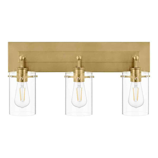Hampton Bay Regan 21 in. 3-Light Brushed Gold Vanity Light w/ Clear Glass Shades