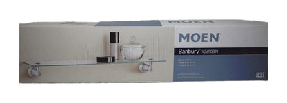 MOEN Banbury Wall-Mount Clear Glass Shelf Brushed Nickel Y2690BN