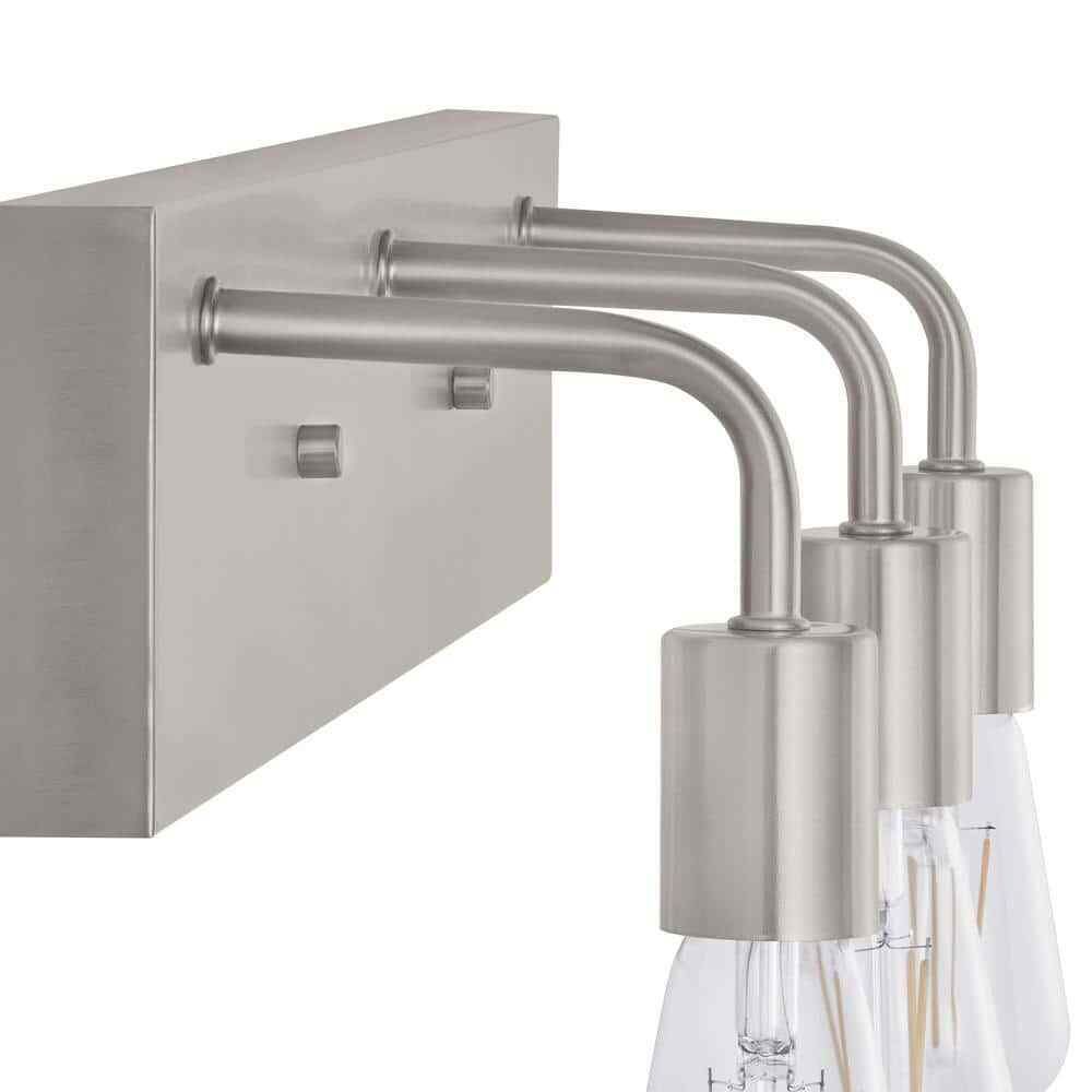 Hampton Bay Northvale 24 in. 3-Light Brushed Nickel Bathroom Vanity Light