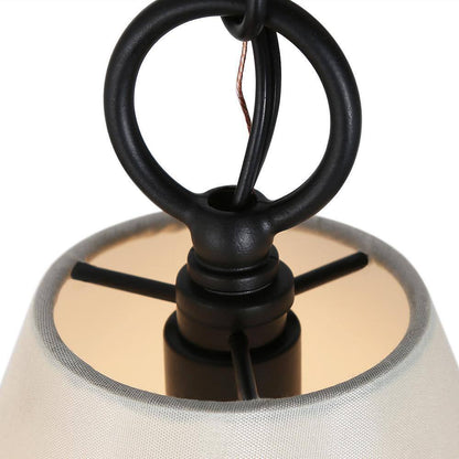 LNC Modern White Pendant Light with Fabric Shade 1-Light