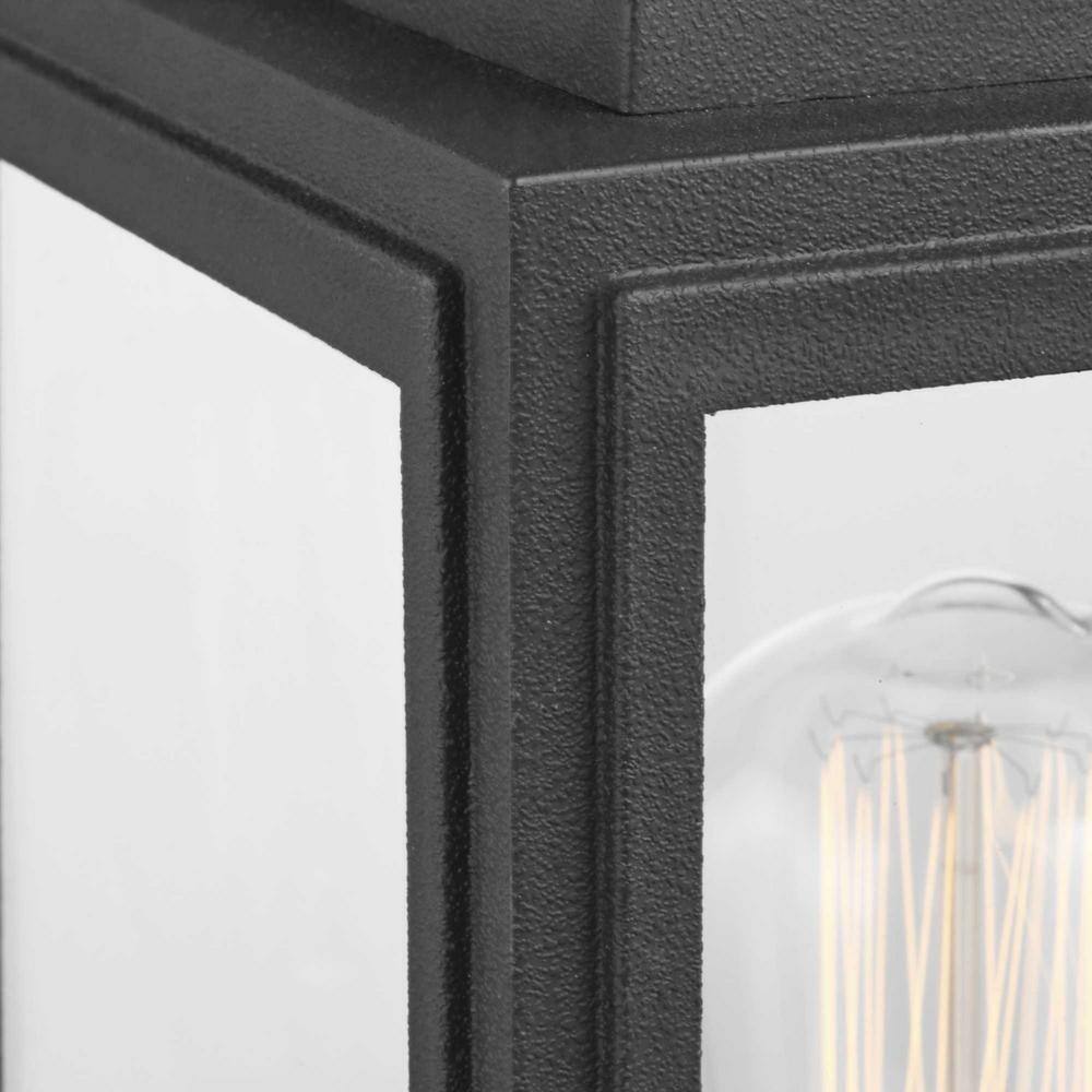 Progress Lighting Grandbury Textured Black Clear Glass Outdoor Post Light